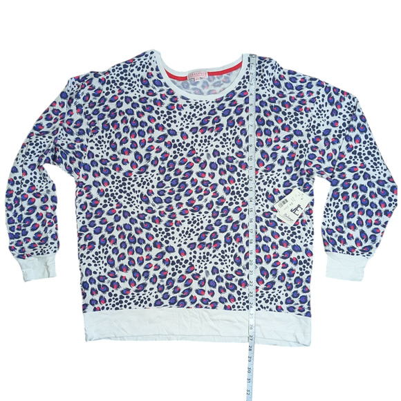 P.J. Salvage -Women's Top-Blue/ Red/ Black Peacock Feather-Leopard Print -Size2X - Picture 2 of 7